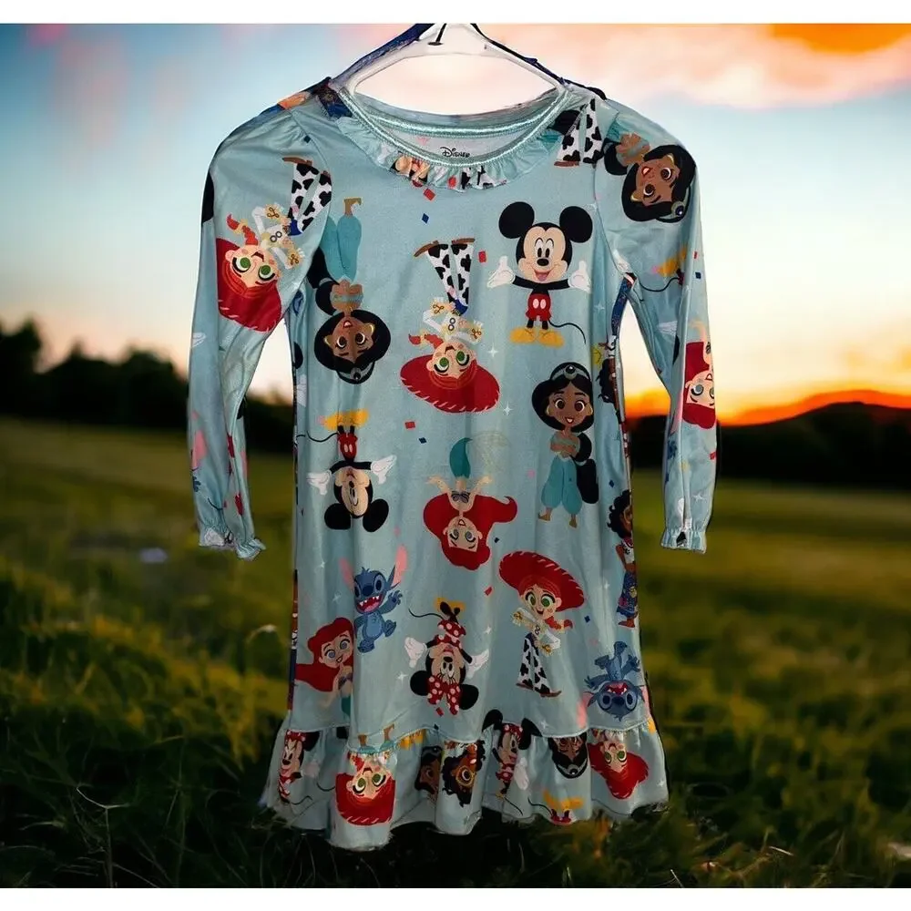 NWT Disney 100 Kids Girls‎ Sizes 6 Night Gown Pajama Dress Jessie Mickey Jasmine